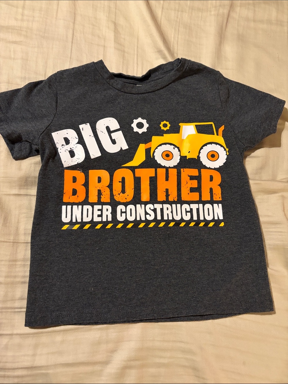 Big Brother Under Construction Graphic Tee - Dark Gray & Orange